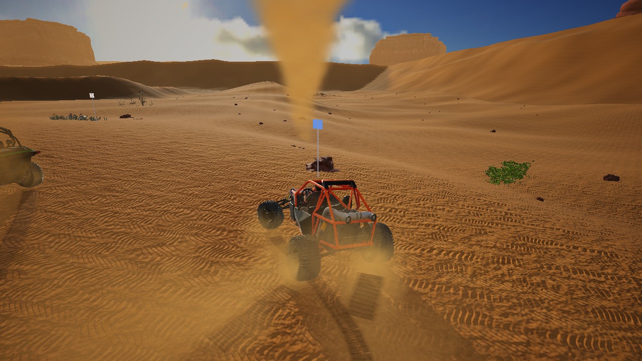 Dust devil crossing the course